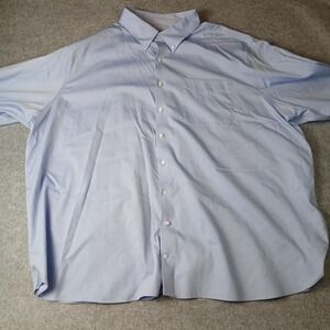 Rochester Button Down Shirt Mens 22 34/35 Blue Egyptian Cotton Non-Iron Solid